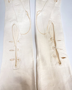 Vintage Delicate White Leather Gloves (7)