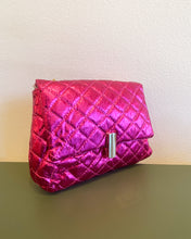 Load image into Gallery viewer, Metallic Hot Pink Quilted Purse
