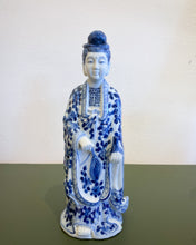 Load image into Gallery viewer, Traditional Blue and White Porcelain Chinese Figure in Robe
