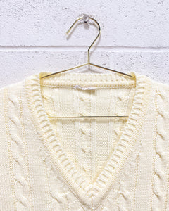 Creamy Yellow V-Neck Sweater (XL)