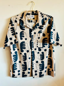 NN07 No Nationality Beige and Black Art Button up Shirt