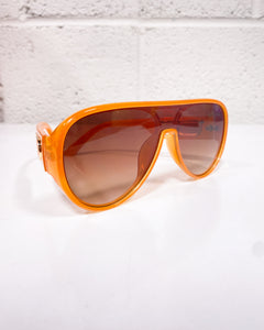 Orange Aviator Sunnies with Amber Shades