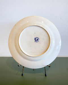 Vintage Buffalo Pottery Semi-Vitreous Blue and White Plate