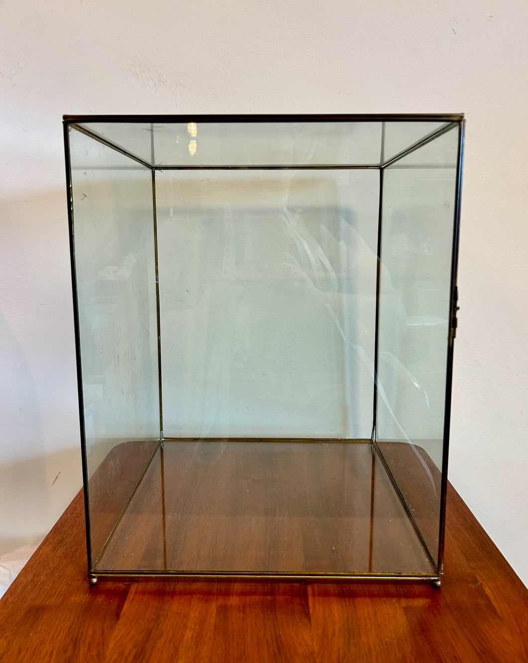 Square Gold-Metal Frame Glass Display Box