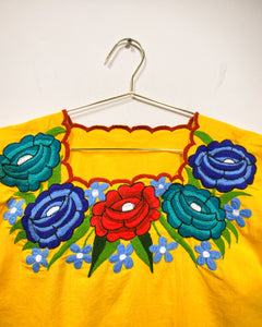 Marigold Colored Mexican Huilpil Blouse