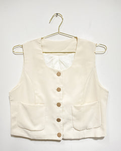 Cream Button Up Vest (M)