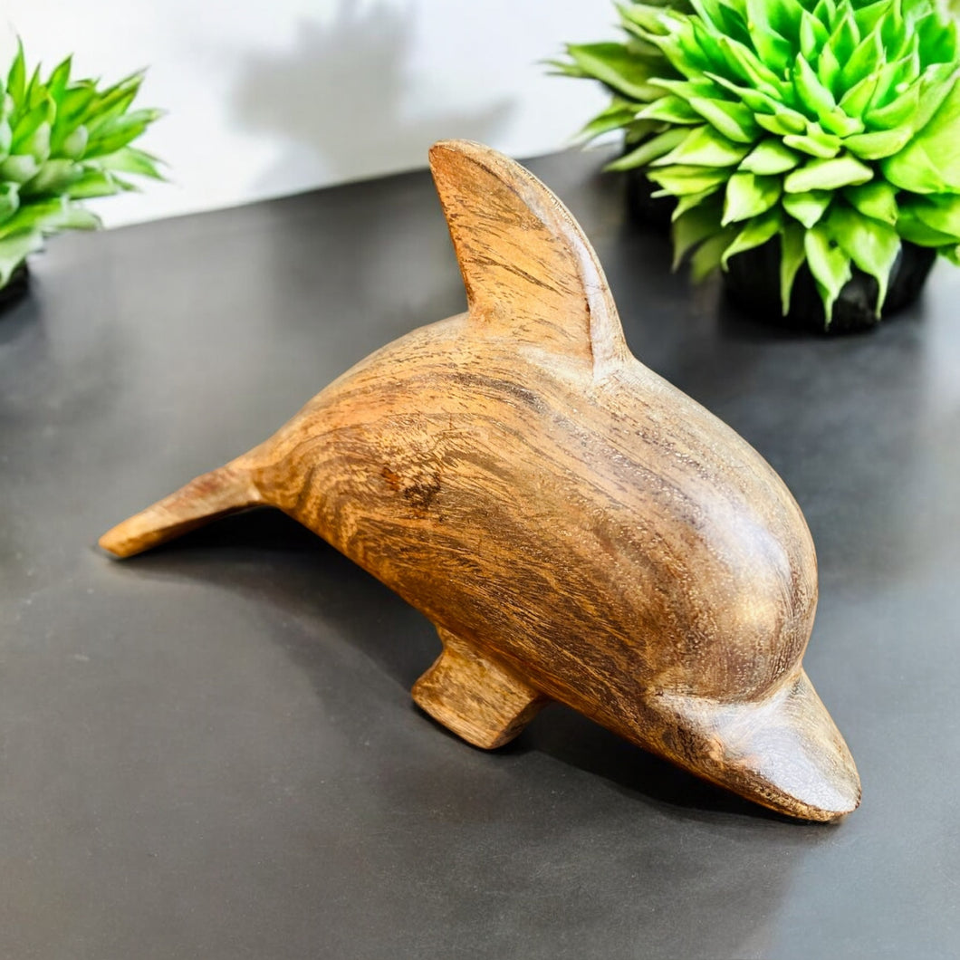 Dolphin Wood Sculpture