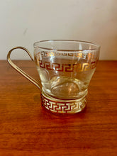 Load image into Gallery viewer, Vintage Libby Gold Greek Key Coffee Cup Set of Five
