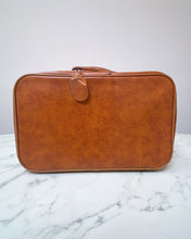 Load image into Gallery viewer, Vintage Faux Brown Leather Suitcase - Small
