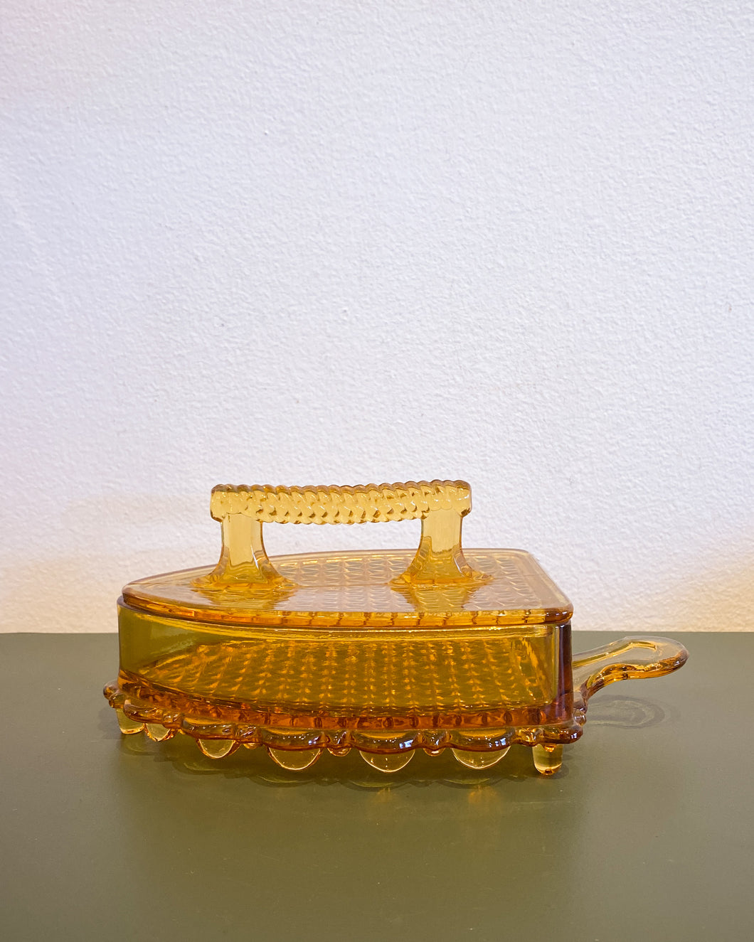 Vintage Amber Imperial Iron Candy Dish