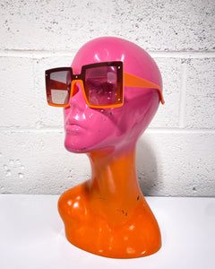 Oversized Rectangular Orange Sunnies