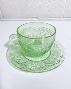 Depression Glass Coffee Cup and Saucer