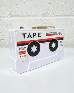 White Cassette Tape Purse