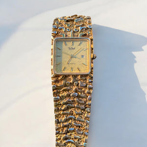 70s Stylish Watch with Brutalist Bracelet