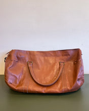 Load image into Gallery viewer, Large Brown Leather Duffel Bag
