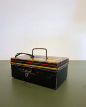 Load image into Gallery viewer, Vintage Metal Hinged Tin Box with Lock and Key - Made in England
