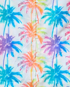 Palm Tree Technicolor Button Up (L)