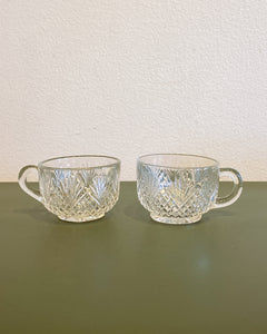 Vintage Pair of Cut Glass Punch Cups