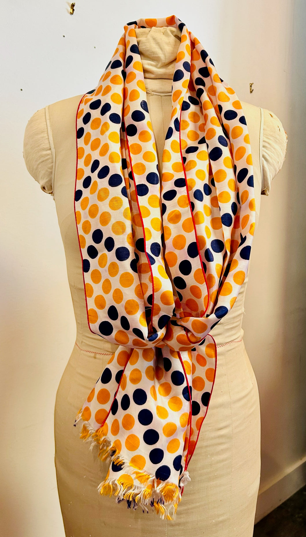 Polka Dot Silk Scarf