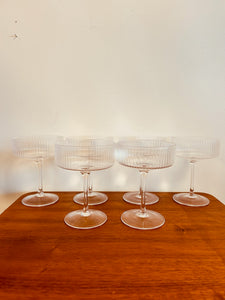 Set of Six Cocktail Ribbed Negroni Glasses