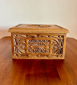 Handcarved Wooden Jewelry Box