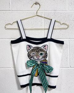 Knit Winky Kitty Tank Top