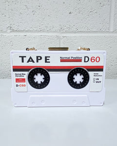 White Cassette Tape Purse