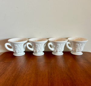 Harvest Milk Glass Tea Cups set of 4