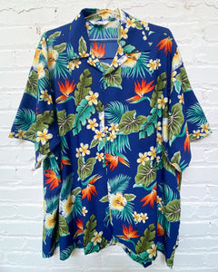 Blue Birds of Paradise Hawaiian Shirt (4X)