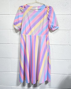 Vintage Pastel Stripe Dress (10P)