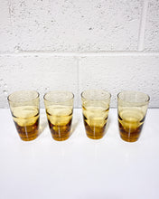 Load image into Gallery viewer, Vintage Set of 4 Libbey Honey Amber Ripple Glasses
