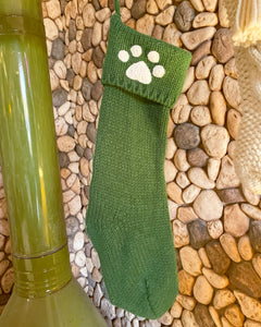 Green Knit Pet Christmas Stocking