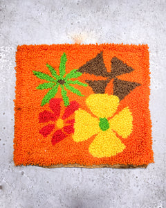 Vintage 1970’s Handmade Floral Rug