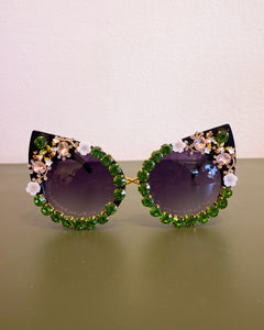 Jeweled Black Cat Eye Sunnies