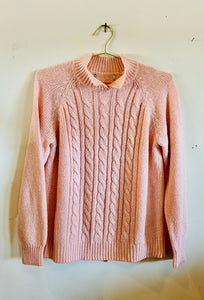 Knitted Pink Collared Sweater