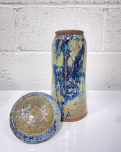 Load image into Gallery viewer, Tall Stoneware Vessel with Lid, Signed
