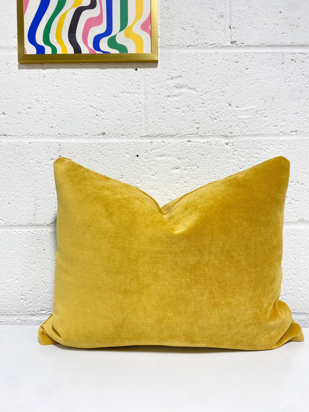 Gold Plush Rectangular Pillow