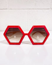 Load image into Gallery viewer, Red Octagonal Sunglasses
