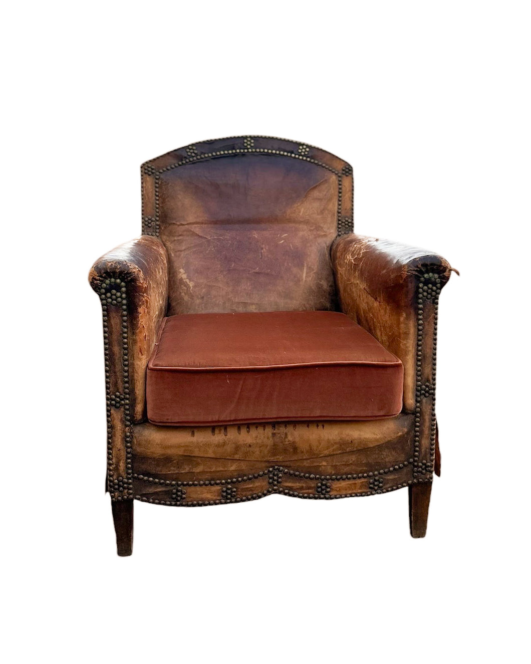 Antique Leather Distressed Chair