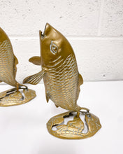 Load image into Gallery viewer, Vintage Pair of Brass Standing Coi Fish
