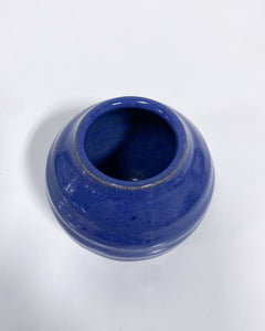 Vintage Mini Blue Ceramic Glazed Vase