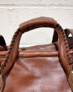 Vintage Brown Leather Overnight Bag