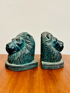 Vintage Dark Green Lion Bookend