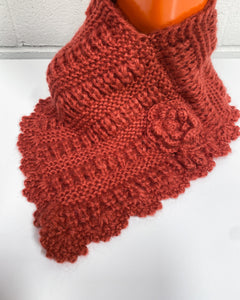 Rust Colored Crochet Scarf