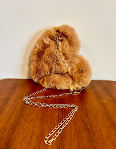 Furry Heart Shaped Crossover Purse