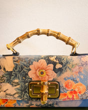 Load image into Gallery viewer, Rectangular Asian Floral Purse with Bamboo Handle
