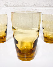 Load image into Gallery viewer, Vintage Set of 4 Libbey Honey Amber Ripple Glasses
