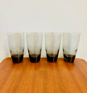 Libbey Smoke Gray Highball Drinking Tumblers set of 4