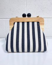 Load image into Gallery viewer, Blue and White Striped Handbag
