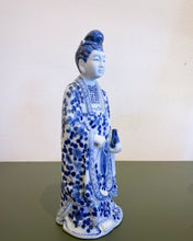 Load image into Gallery viewer, Traditional Blue and White Porcelain Chinese Figure in Robe
